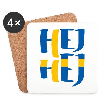 SCHWEDEN HEJ HEJ SCHWEDISCH - Untersetzer (4er-Set) - Weiß - Vorne