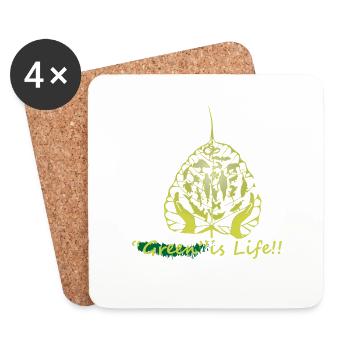 The leaf is life - Coasters (set of 4) - white - Front
