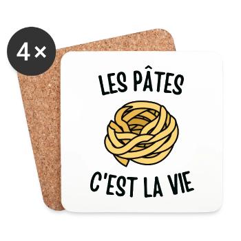 Les pâtes c'est la vie - Dessous de verre (lot de 4) - blanc - Devant