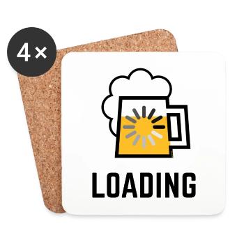 Bier Loading (Bier Wird Geladen / Positiv / |) - Untersetzer (4er-Set) - Weiß - Vorne