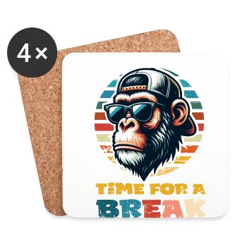 Monkey Time for a break - Untersetzer (4er-Set) - Weiß - Vorne