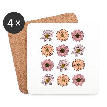 Blume pastell Blume Blumen pastell Blumen flieder - Untersetzer (4er-Set) - Weiß - Vorne
