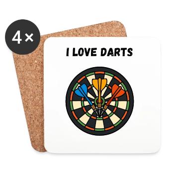 Kunstvolles Dartboard Motiv - Untersetzer (4er-Set) - Weiß - Vorne