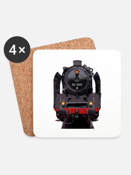 Dampflok 50 3501 - Untersetzer (4er-Set) - Weiß