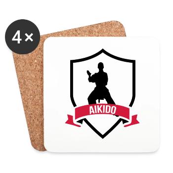 Aikido - Untersetzer (4er-Set) - Weiß - Vorne