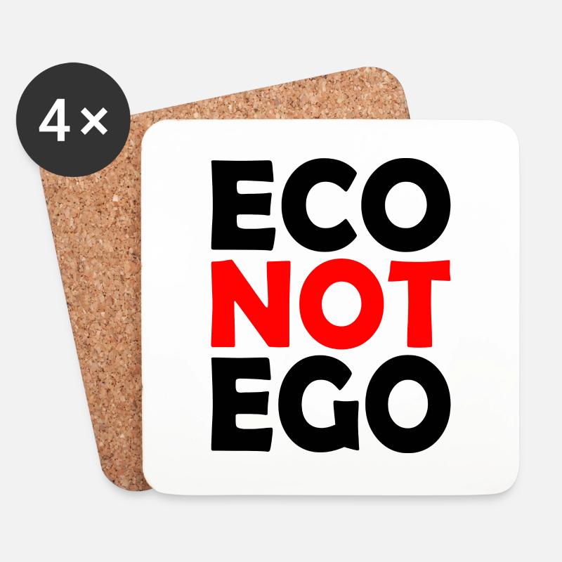 Eco not ego - Untersetzer (4er-Set) - Weiß