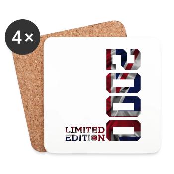 ÉDITION LIMITÉE ANGLETERRE 2000 UK 26E ANNIVERSAIRE - Dessous de verre (lot de 4) - blanc - Devant