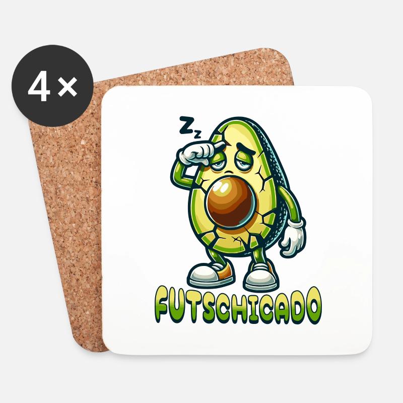FUTSCHICADO AVOCADO - Untersetzer (4er-Set) - Weiß