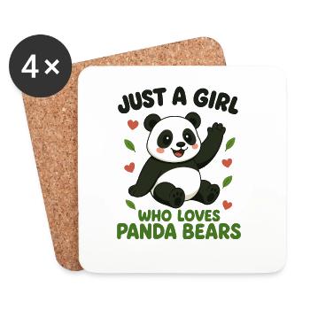 Cute Pandas, Just a girl who loves panda bears  - Coasters (set of 4) - white - Front