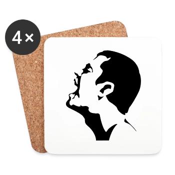 A Screaming Man - Coasters (set of 4) - white - Front