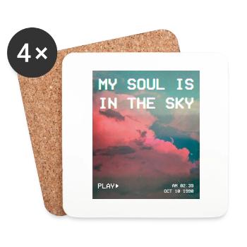 My Soul Is In The Sky Aesthetic Vaporwave - Coasters (set of 4) - white - Front