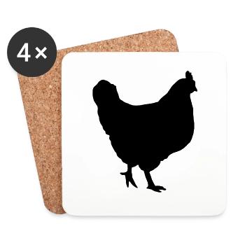 chicken - Coasters (set of 4) - white - Front
