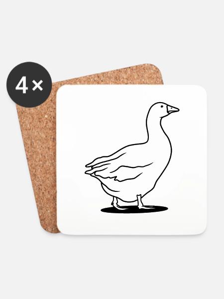 Gans - Untersetzer (4er-Set) - Weiß