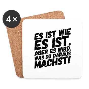 Bürohumor Büro Sprüche II - Untersetzer (4er-Set) - Weiß - Vorne