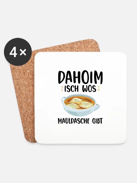 Maultaschen - Untersetzer (4er-Set) - Weiß