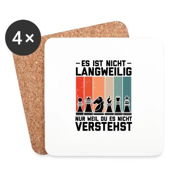 Schach - Untersetzer (4er-Set) - Weiß - Vorne