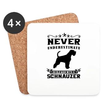 Schnauzer Hund Zwergschnauzer Riesenschnautzer - Untersetzer (4er-Set) - Weiß - Vorne