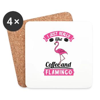 Flamingo Rose Flamant Flamant Rose Flamant Cadeau - Dessous de verre (lot de 4) - blanc - Devant
