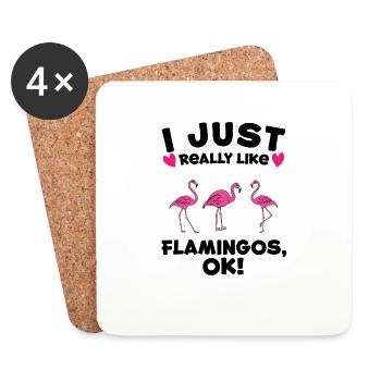 Flamingo Rose Flamant Flamant Rose Flamant Cadeau - Dessous de verre (lot de 4) - blanc - Devant