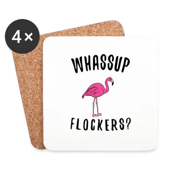 Flamingo Rose Flamant Flamant Rose Flamant Cadeau - Dessous de verre (lot de 4) - blanc - Devant