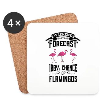 Flamingo Rose Flamant Flamant Rose Flamant Cadeau - Dessous de verre (lot de 4) - blanc - Devant