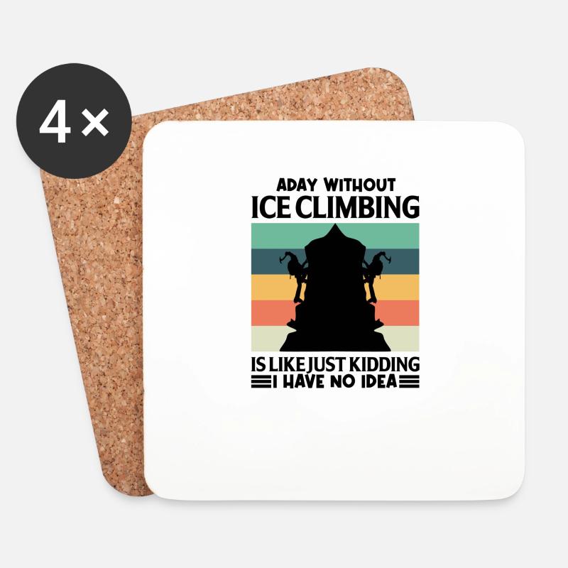 Eiskletterer Eisklettern Sportler Eis Klettern - Untersetzer (4er-Set) - Weiß