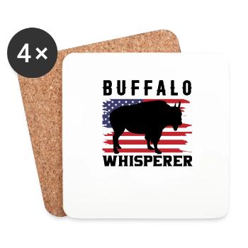 Bison Buffalo Water Parc national Buffalo - Dessous de verre (lot de 4) - blanc - Devant