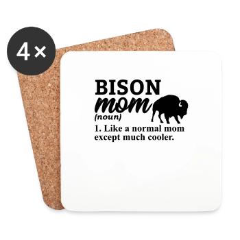 Bison Buffalo Water Parc national Buffalo - Dessous de verre (lot de 4) - blanc - Devant