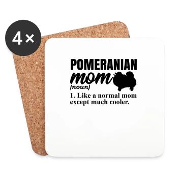Spitz Pomeranian Zwergspitz Chien - Dessous de verre (lot de 4) - blanc - Devant