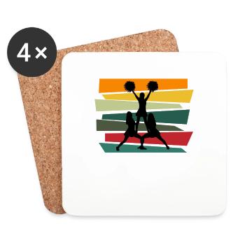 Cheerleading Cheerleader Cadeau - Dessous de verre (lot de 4) - blanc - Devant