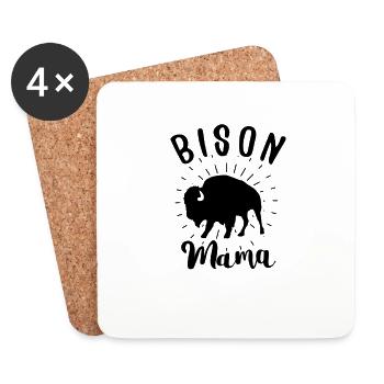 Bison Buffalo Water Parc national Buffalo - Dessous de verre (lot de 4) - blanc - Devant
