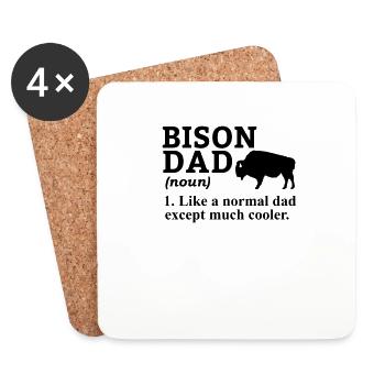 Bison Buffalo Water Parc national Buffalo - Dessous de verre (lot de 4) - blanc - Devant