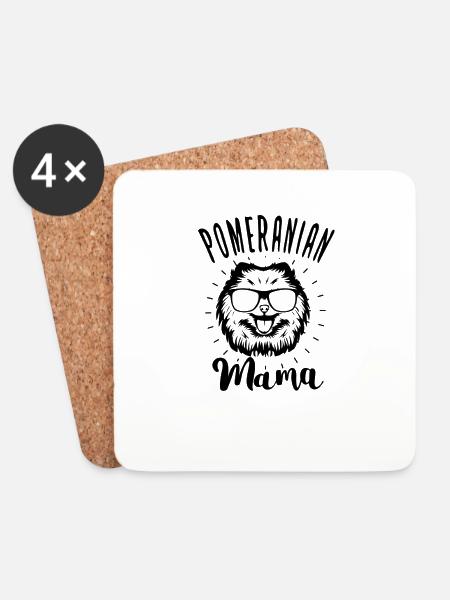Spitz Pomeranian Zwergspitz Hund - Untersetzer (4er-Set) - Weiß