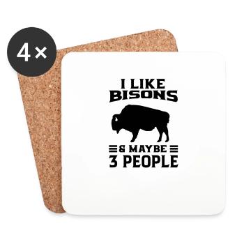 Bison Buffalo Water Parc national Buffalo - Dessous de verre (lot de 4) - blanc - Devant