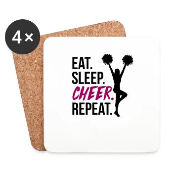 Cheerleading Cheerleader Gift - Coasters (set of 4) - white - Front