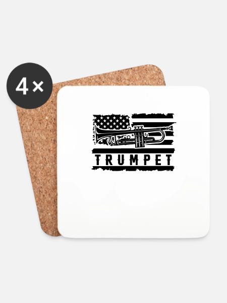 Trompete Trompeter Musiker Trompetenspieler - Untersetzer (4er-Set) - Weiß