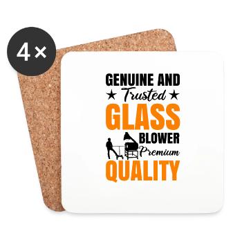 Glassmaker Glassblowers Glass Blowing Glass - Coasters (set of 4) - white - Front