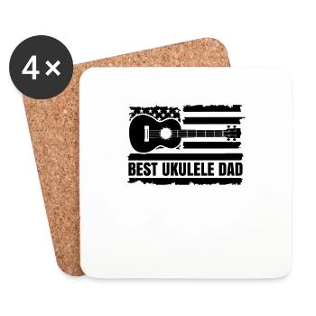 Ukulele Hawaii Uke Guitar Music Hawaiian Gift - Coasters (set of 4) - white - Front