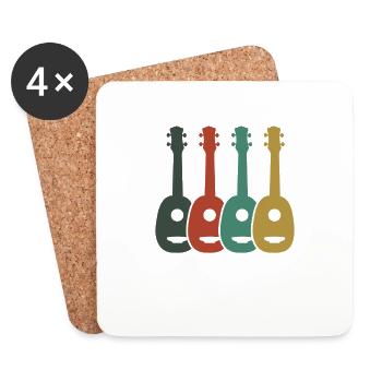 Ukulele Hawaii Uke Gitarre Musik Hawaiian Geschenk - Untersetzer (4er-Set) - Weiß - Vorne