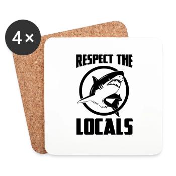 Shark Great White Shark Shark Megalodon Shark Hammerhead Shark - Coasters (set of 4) - white - Front