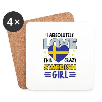Sexy Swedish Girlfriend Sweden Saying Love - Coasters (set of 4) - white - Front