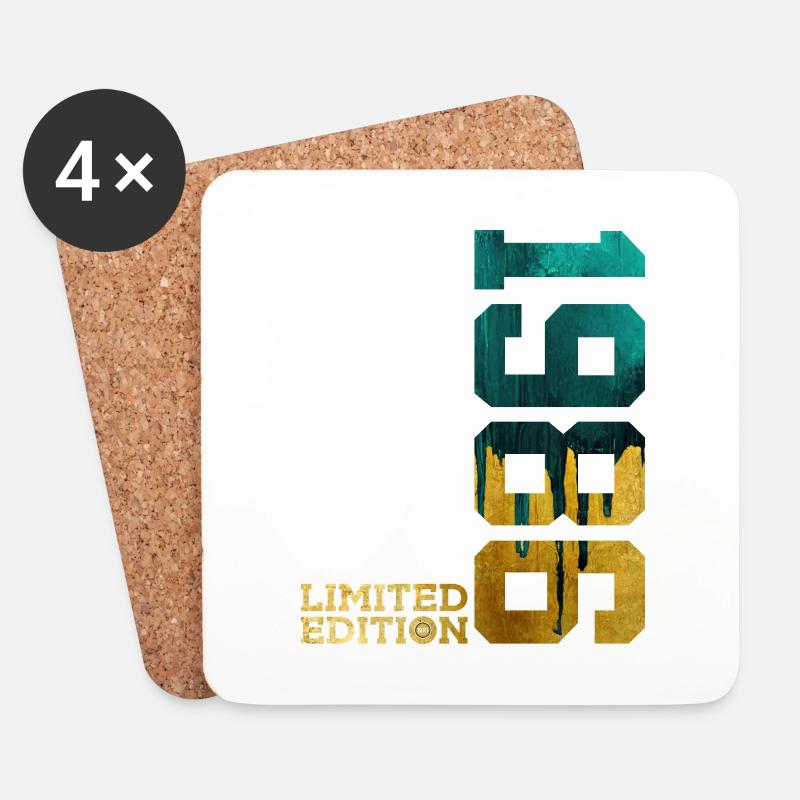 40. GEBURTSTAG LIMITED EDITION 1986 - Untersetzer (4er-Set) - Weiß