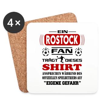 Fußball Fan Fussballverein Rostock - Untersetzer (4er-Set) - Weiß - Vorne