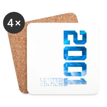 25. GEBURTSTAG LIMITED EDITION 2001 - Untersetzer (4er-Set) - Weiß - Vorne