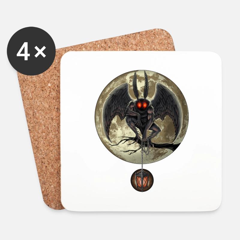 Mothman | - Untersetzer (4er-Set) - Weiß