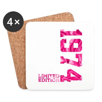 52ND BIRTHDAY PINK LIMITED EDITION 1974 - Coasters (set of 4) - white - Front