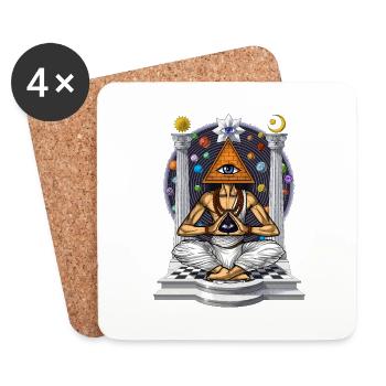 Illuminati Pyramid - Coasters (set of 4) - white - Front