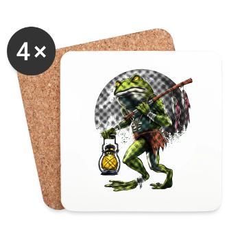 Kryptischer Liebesland-Froschmann - Untersetzer (4er-Set) - Weiß - Vorne