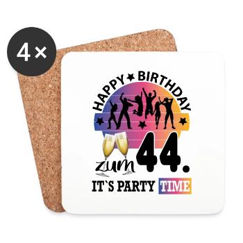 Geburtstag 44 Party People Fete Dancing Tanzen - Untersetzer (4er-Set) - Weiß - Vorne