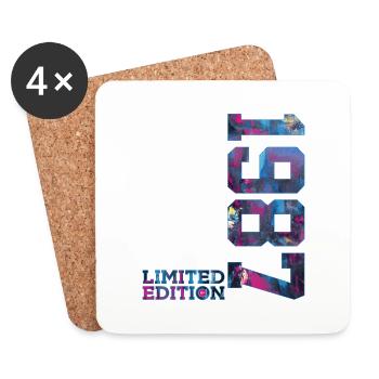 39. GEBURTSTAG 39 JAHRE LIMITED EDITION 1987 - Untersetzer (4er-Set) - Weiß - Vorne